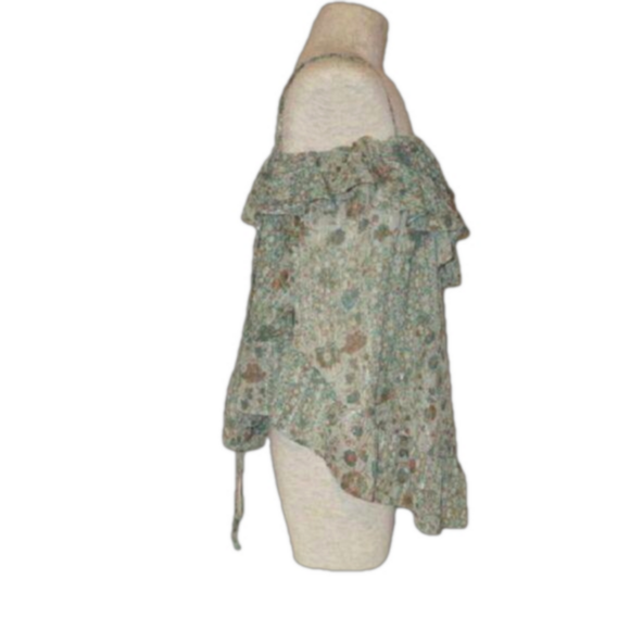 VS Victoria's Secret Light Green Floral Tank Top Flowy Sheer Blouse XS - Picture 4 of 7